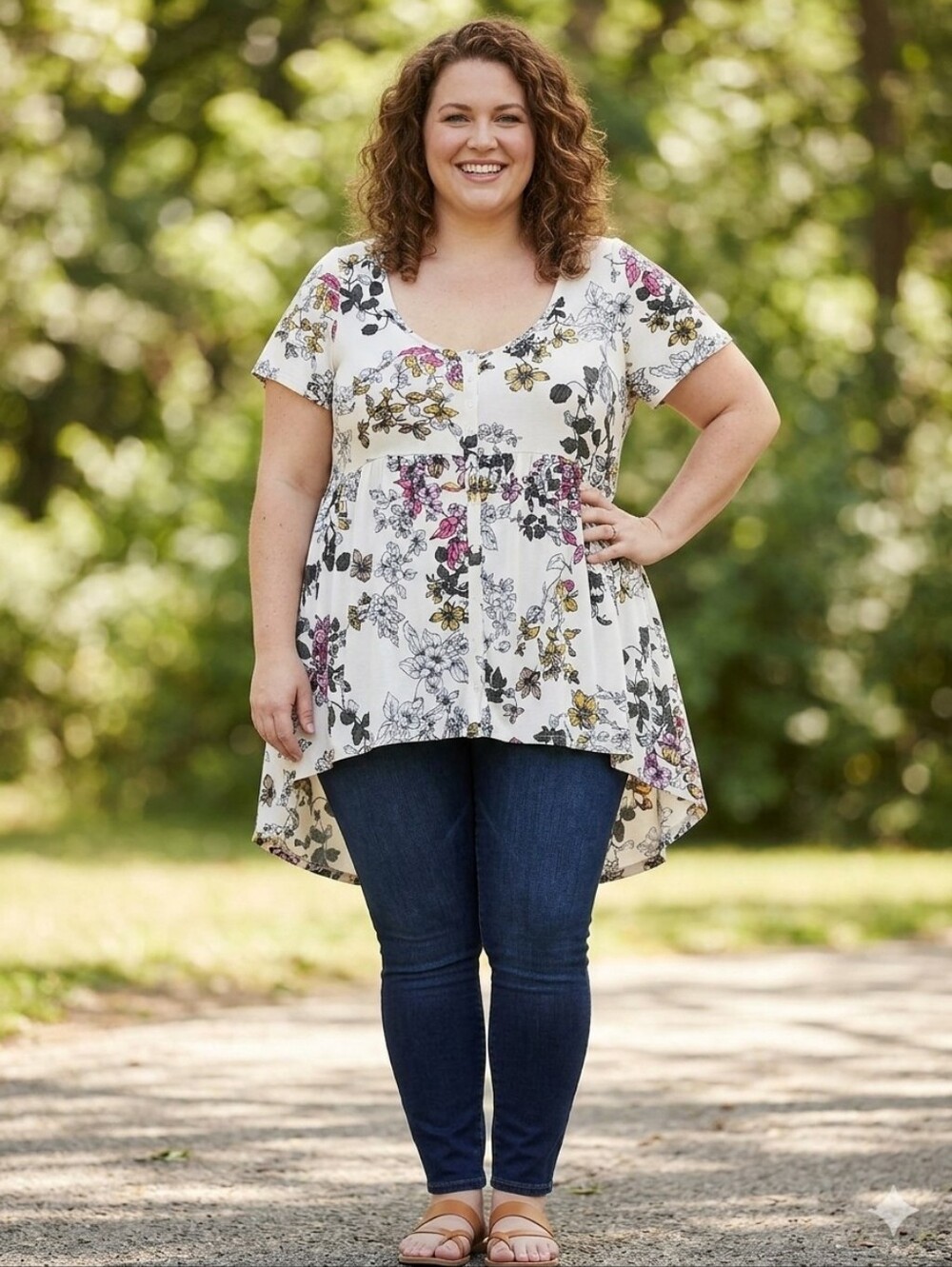 Torrid Super Soft Jersey Button-Front Babydoll Top-2 #105
